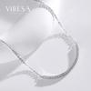 Viresa Moissanite Pendant Necklace 925 Sterling Silver Round Cut 1.7mm 0.02ct Mossanite Smiling Collarbone Necklace Pendant