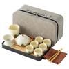 Open Ru Kiln Tea Set Retro Qingshan Portable Open Tea Ware Household Kung Fu Ceramics Complete Set Customized Printing