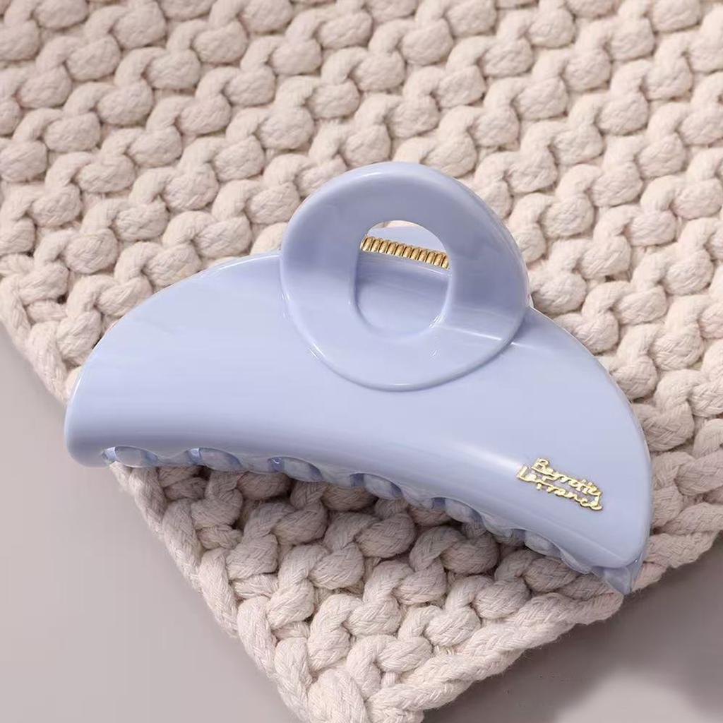 1 Stück Handtaschen-Greifclip im koreanischen Stil, hochwertiger goldener Buchstaben-Aufnäher, Halbmond-Haarspange, vielseitiger Haiklammer, Haarkralle