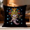 Hot A-AAxolotl Cushion Cover Soft Washable Pillow Case Multi-Scene for Couch Bed Travel Office Use