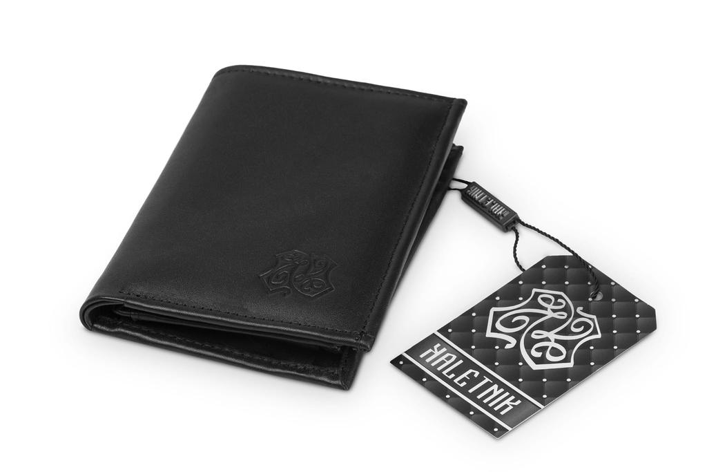 Men's Leather Wallet Kaletnik Szaniec Black Matte