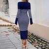Fall Winter Lazy Wind Loose V-Neck Sweater Suit Women's Long Sleeve Knit Wide Dress