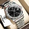 POEDAGAR Fashion High Quality Men Clock Waterproof Date Week Watch for Man Stainless Steel Luxury Quartz Watches + Box