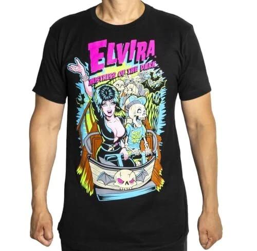 

kreepsville Elvira Mistress of The Dark Ghost Coaster Thrill Theme Park T-Shirt M