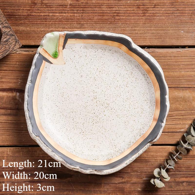 

Ceramic Salad Plate Restaurant Snack Dessert Plate Creative Irregular Plate Tableware Kitchen supplies Nuts, sushi, vegetables