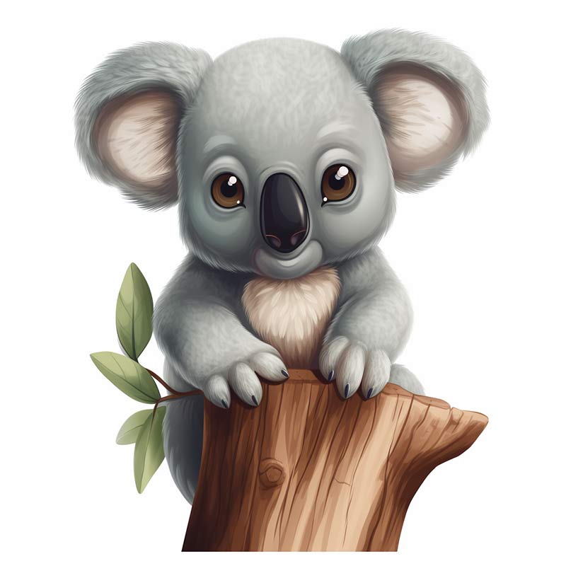 Cute Koala Animal Wall Sticker Baby Kids Room Decoration Mural Self-adhesive Bedroom Home Wallpaper Nursery Decor Transparent Decals M446