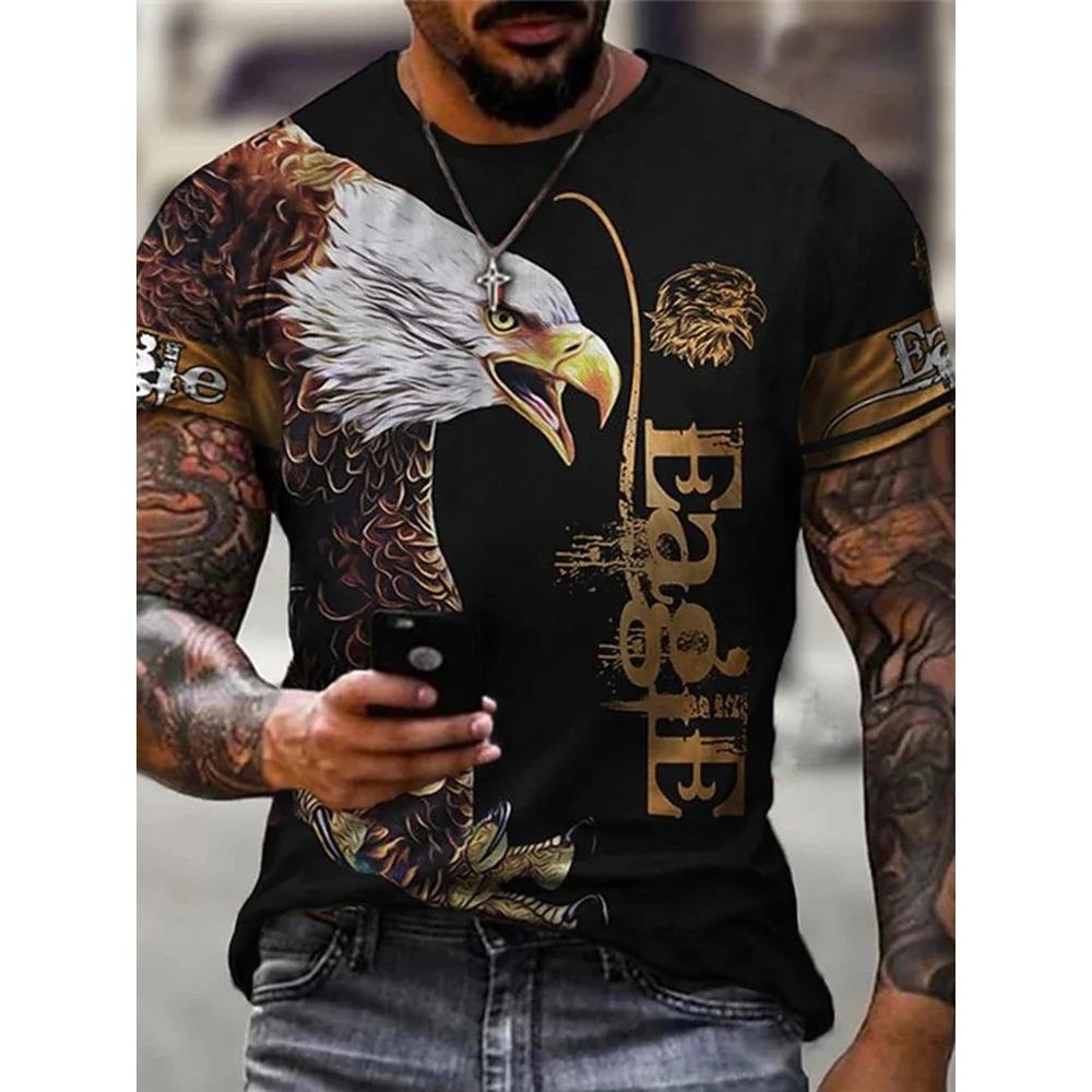 Letní Denní Ležérní Outdoorové Sportovní Volná Trička Módní Street Krátký Rukáv 3D Pánská Trička