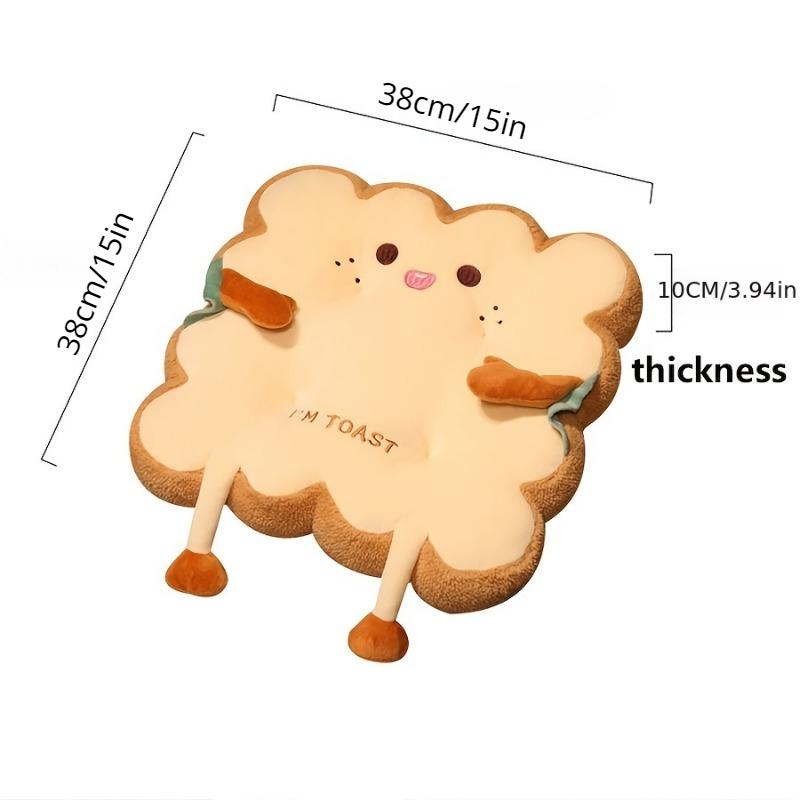 1pc Comfortable Cartoon Toast Seat Cushion Perfect Anti-Fatigue Pillow For Home & Office Seating