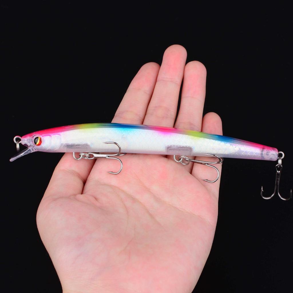 Flying Minnow Laser Fishing Lure - Floating, Long Cast for Bass & Freshwater/Sea Fishing