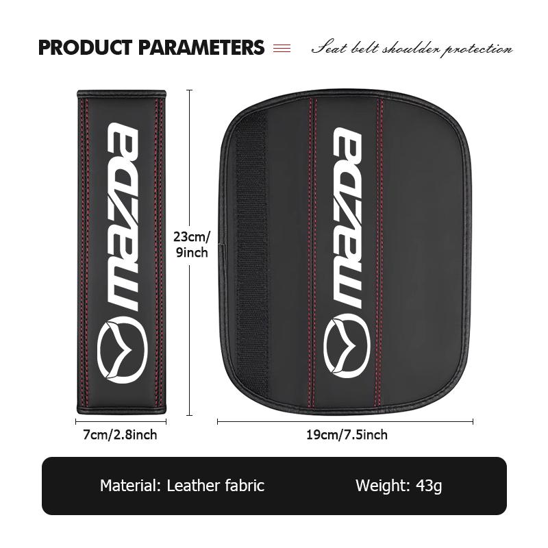 For Mazda Car Seat Belt Cover Adjustable Safety Shoulder Pad Accessories 3 6 CX5 2 CX3 CX9 MX5 RX8 Axela Demio Atenza MS