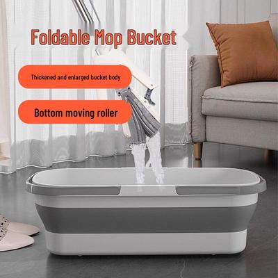 Foldable Bucket Wash Mop: Portable, Flat Design for Car & Home Use