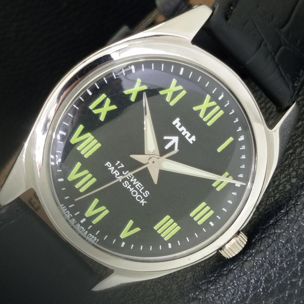 

VINTAGE HMT HAND-WINDING INDIAN MENS BLACK COLOR DIAL WATCH a700306-5 R202-a700306