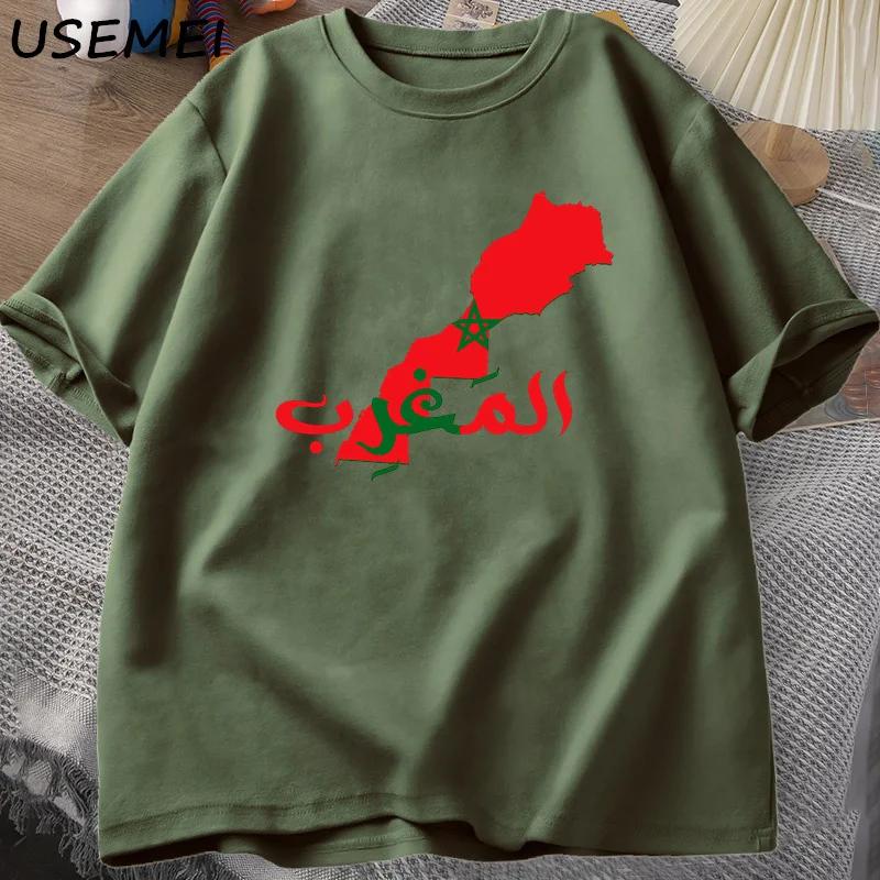 

Morocco Tshirt Men Casual Cotton Printed Moroccan Flag T-shirt Short Sleeve Graphic Tee Shirt Men s Clothing XL