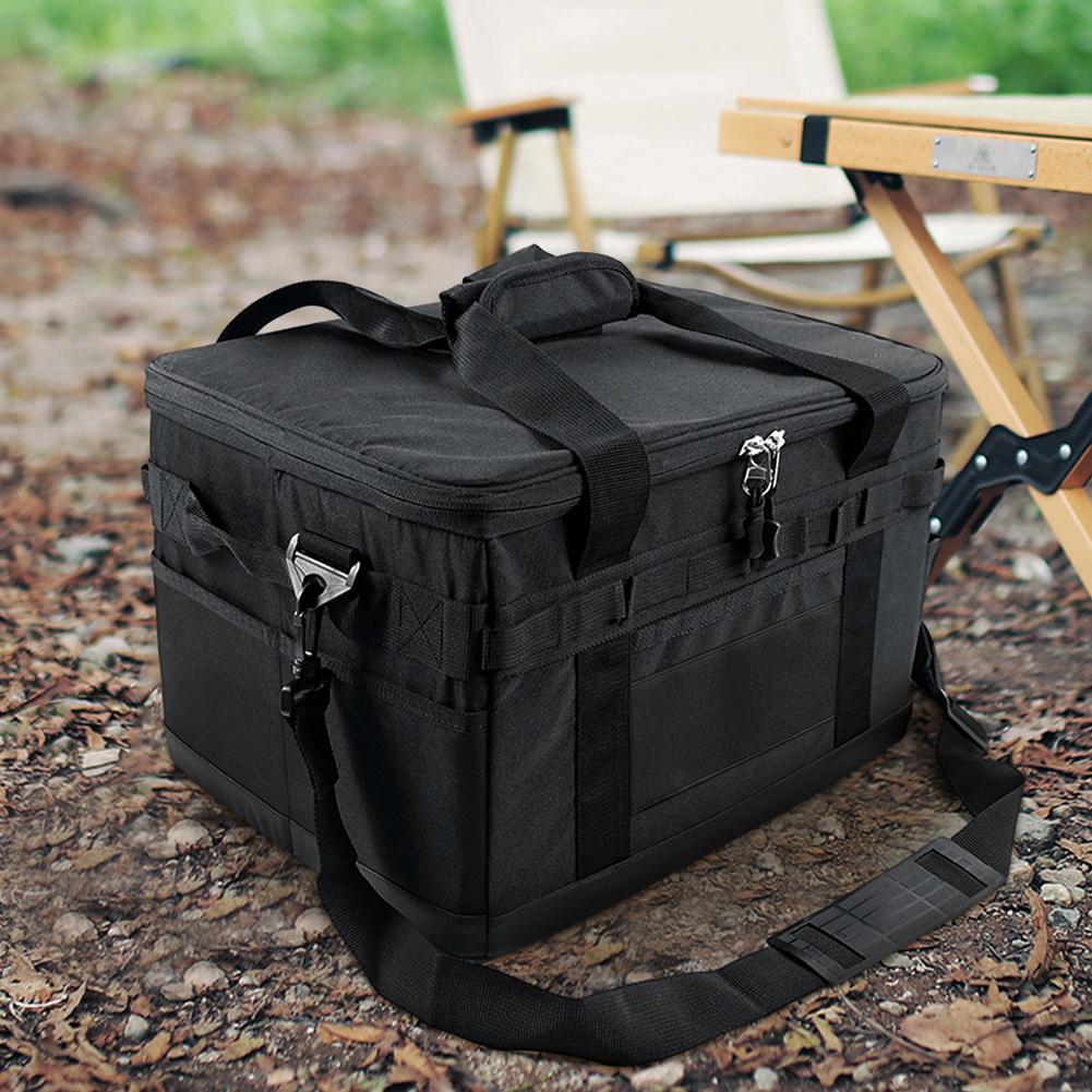 30L Camping Storage Bag Large Capacity Camping Cooking Utensil Organizer Multifunctional Carry Case Folding Storage Box Handbag