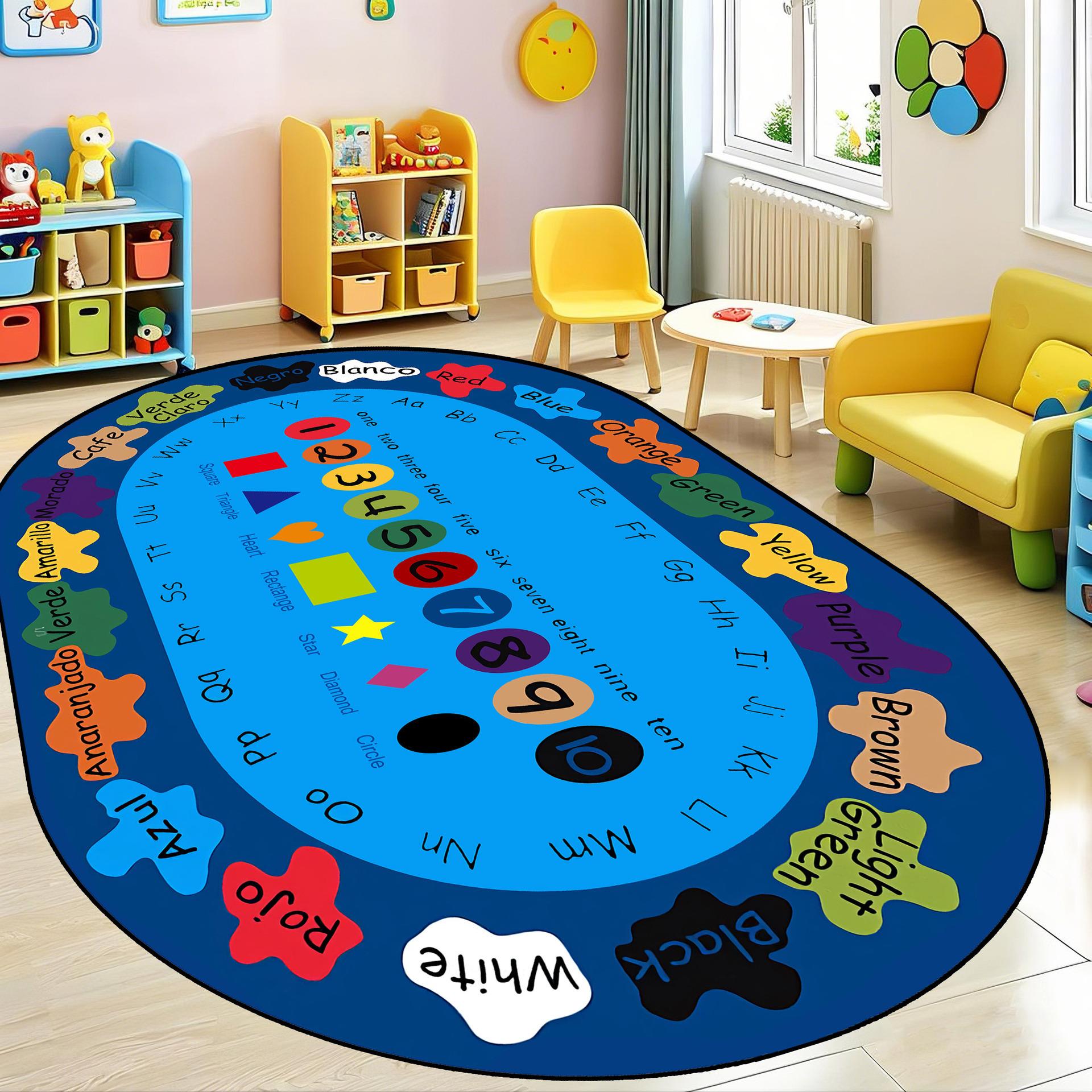 

Kindergarten Cartoon Carpet Children S Early Education Puzzle Game Mat Full Of Easy Care Crystal Velvet Baby Climbing Mat 50 * 80Cm (crystal velvet)