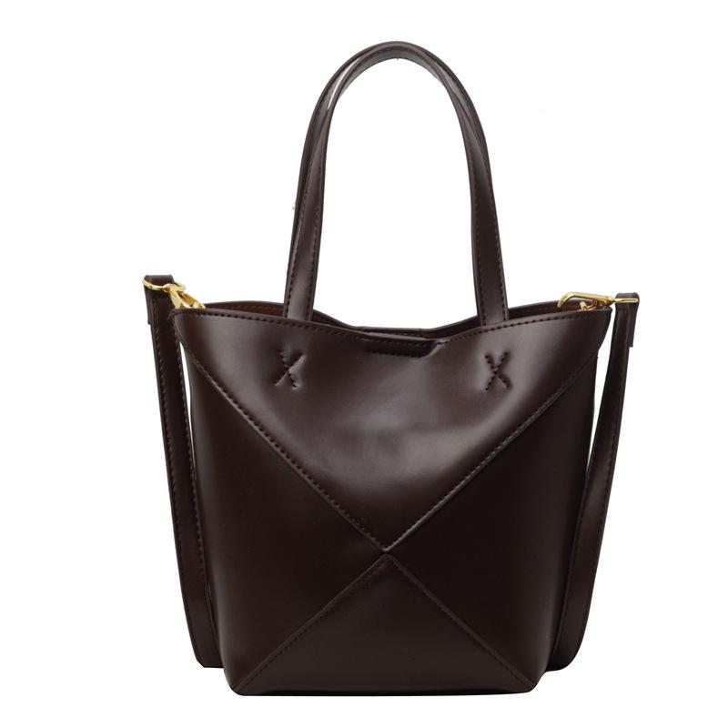 

Handbag bag women s new folding bucket bag niche trend versatile soft leather messenger bag women