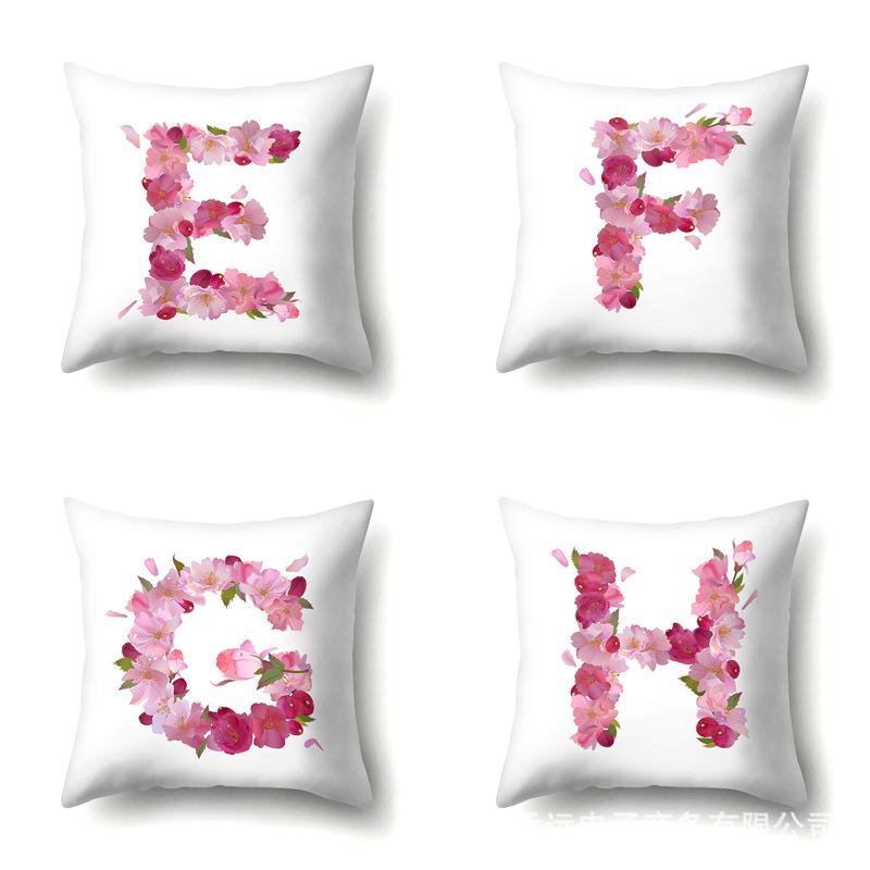 Polyester Kissenbezug Heim Auto Dekoration Druck Kissenbezug 26 Englische Buchstaben Kissenbezug