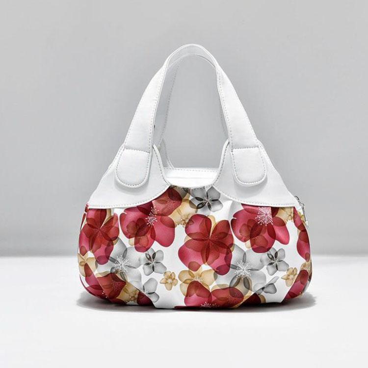 Flower Pu Leather Women Handbag Big Women's Shoulder Bags Famous Brand Design Lady Tote Handbag Colour Printing Crossbody