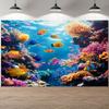 Arazzo 2D Mare Blu Corallo Pesce Pagliaccio Pesce Tropicale per Bambini Acquario Decorazione Casa Tessuto di Sfondo