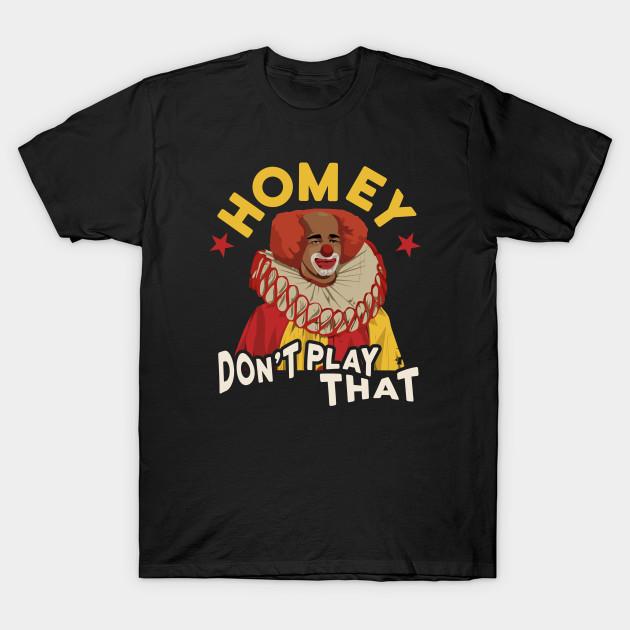 

Men Black Print T-shirt Homey Don T Play That, Clown Comedy No-Cut Transfer Paper Print Cotton Tshirt XL чорний