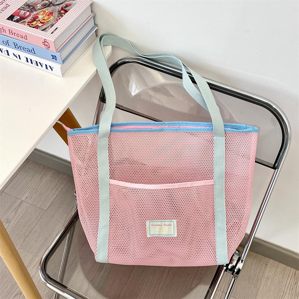44 beach play mesh hollow storage bag large capacity shoulder bag outdoor portable beach bag