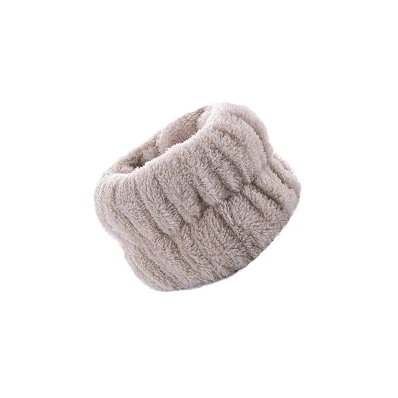 One Pair Washing Face Spa Wrist Washband Hair Band Solid Color Microfiber Absorbent Hair Accesories Headwrap Handmade Makeup