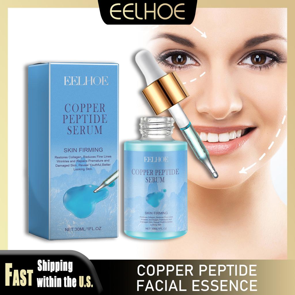 EELHOE 30ml Měděný Peptidový Pleťové Sérum Hydratační Zpevňující Pleť Obličeje Zvyšuje Pružnost Proti Vráskám Denní Péče o Obličej