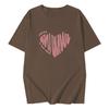 Women Plus Size Cotton T-Shirt Summer Short Sleeve Heart Print Mid-Long Loose Casual Pullover Top For 200lbs