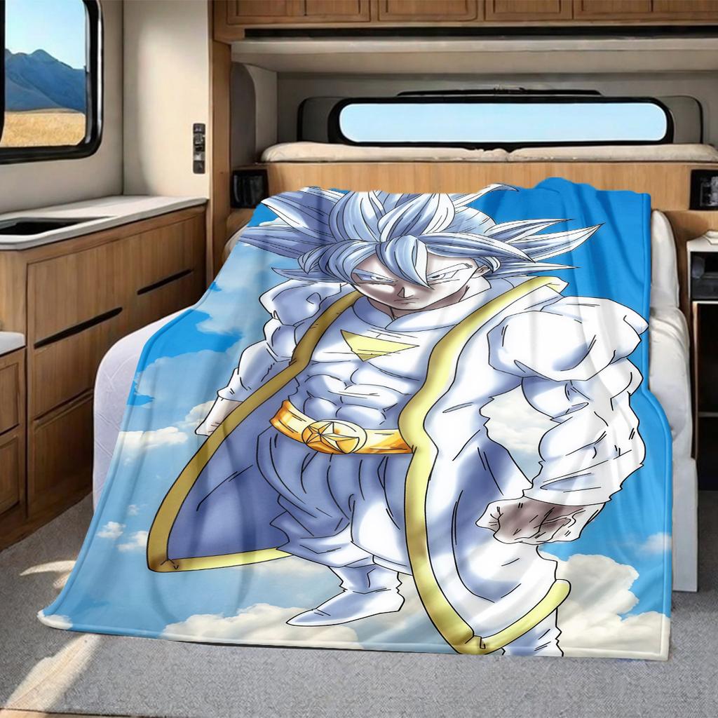 1PC Vegito Print Flannel Blanket, High Quality All Seasons, Home Decor, Warmth and Comfort, Perfect for Christmas Gifts