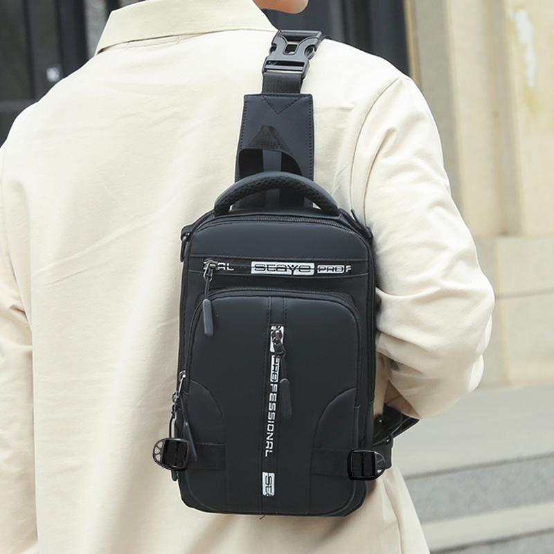 Men'S Dual-Purpose Crossbody And Shoulder Bag, Multi-Functional Casual And Versatile Single-Shoulder Handbag, Chest Bag