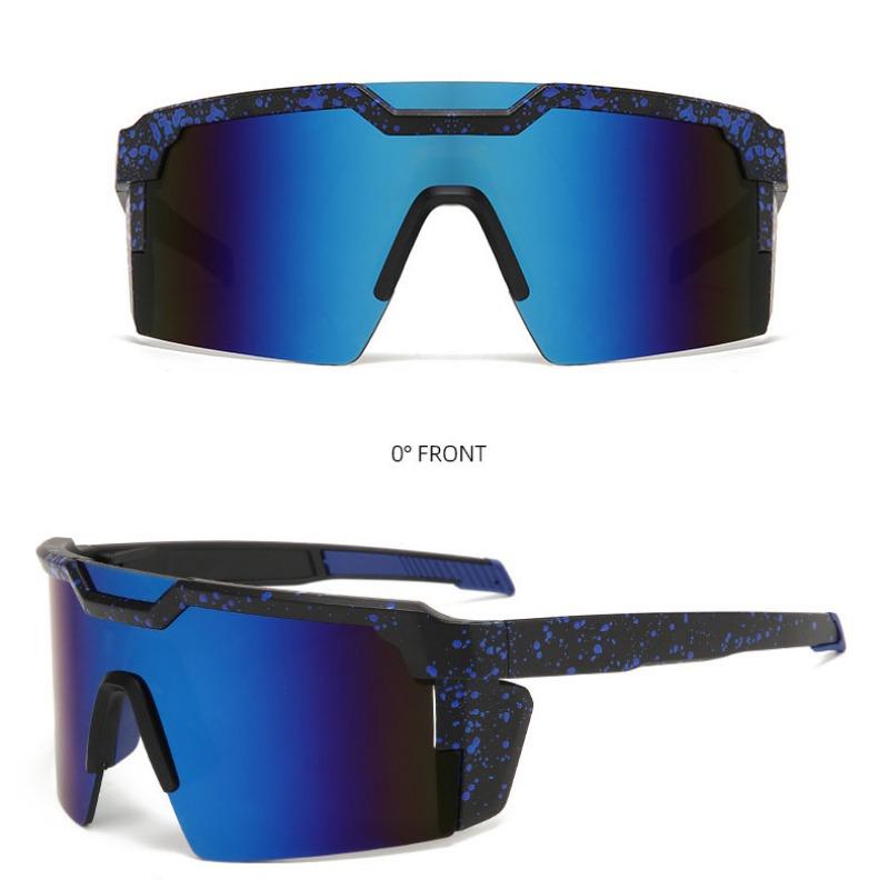 Новые цельные квадратные очень большие спортивные мужские солнцезащитные очки — фото 7