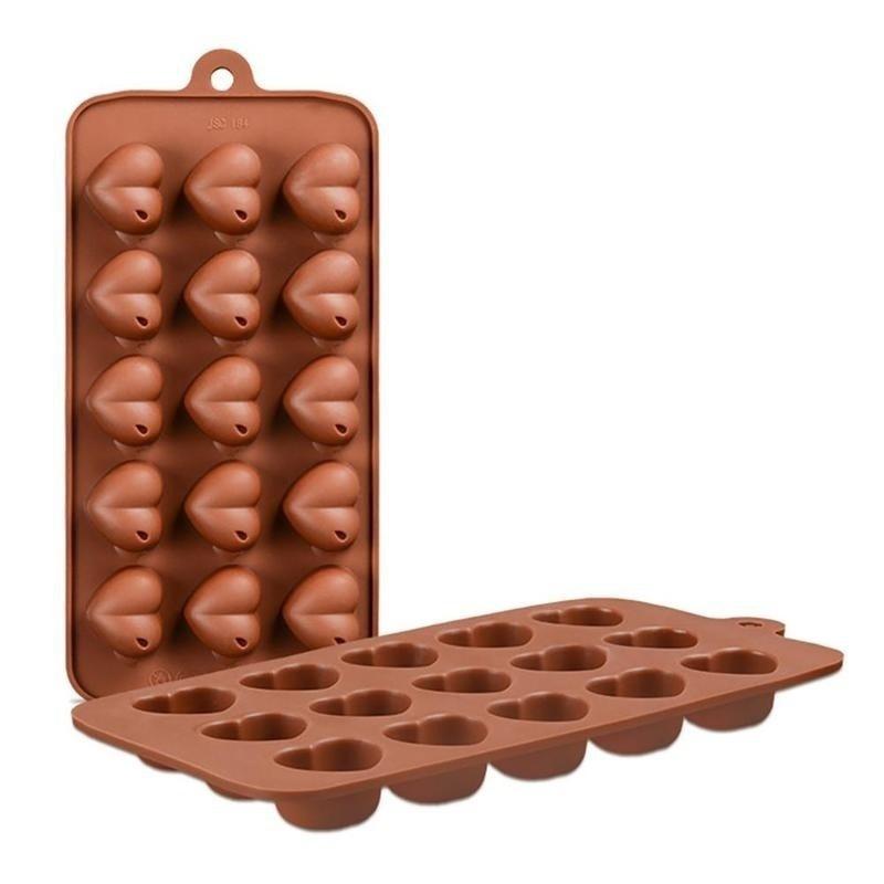 Silicone Romantics 15 Heart-shaped Mini Cake Mold For Chocolate Desserts Pudding Baking Cakes Decorating Tool Molds Pan