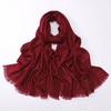 Soft Versatile Solid Bamboo Yarn Scarf With Star Rhinestone For Women