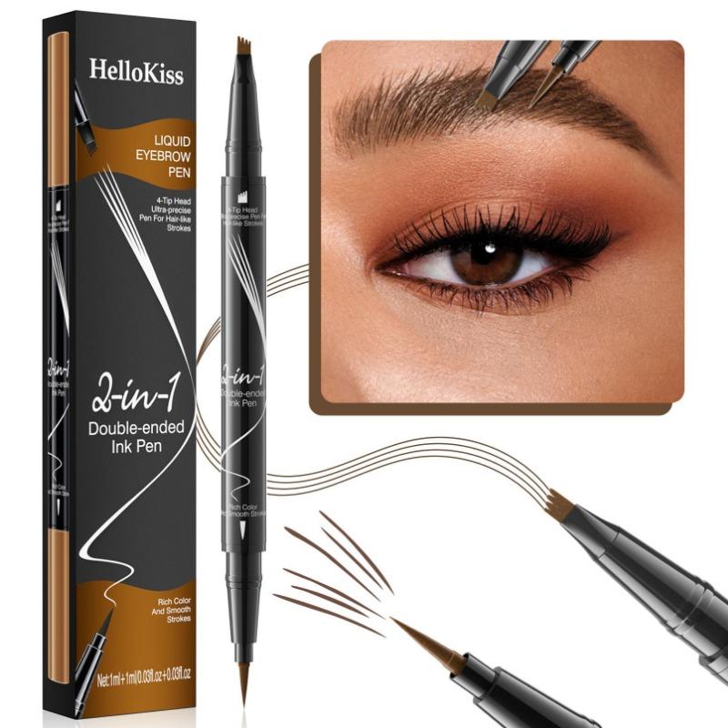 Two-in-one Liquid Eyebrow Pencil Eyebrow Pencil Makeup, Create Natural Wild Eyebrows, Natural Flow for Beginners