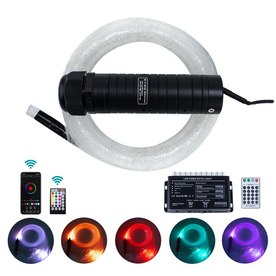6W RGBW Twinkle Bluetooth APP RF Sound Control Fiber Optic Star Ceiling Meteor Light Kit