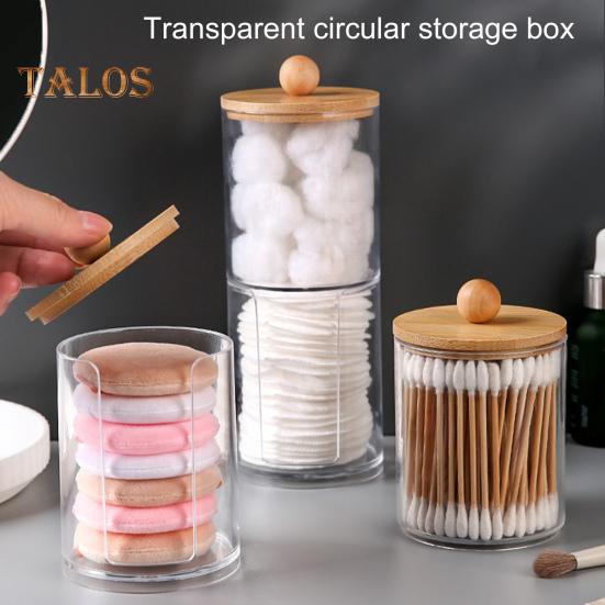 Scatola Portaoggetti Organizer per Cotton Fioc con Coperchio Design Trasparente Contenitore Multiuso per Dischetti di Cotone, Filo Interdentale