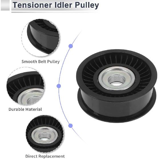 Drive Belt Idler Pulley for Land Rover Range Rover Sport 2009-2019 Serpentine Tensioner Pulley Idler No.LR039516/AJ813564/LR010725 Black 1 Pcs