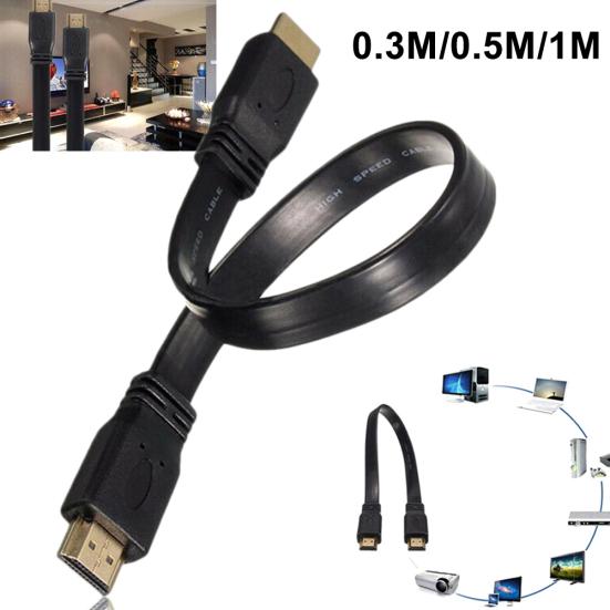 High Speed Male To Male Plug HDMI-compatible Flat Cable Cord for Audio Video AV HDTV PS3