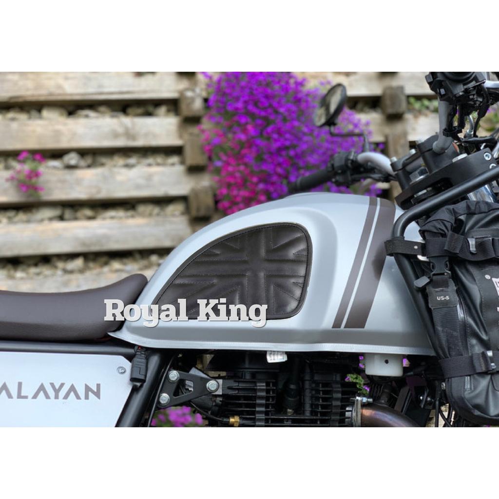 Union Jack "Black Leather Tank Pad" For For Royal Enfield Himalayan & Scram 411