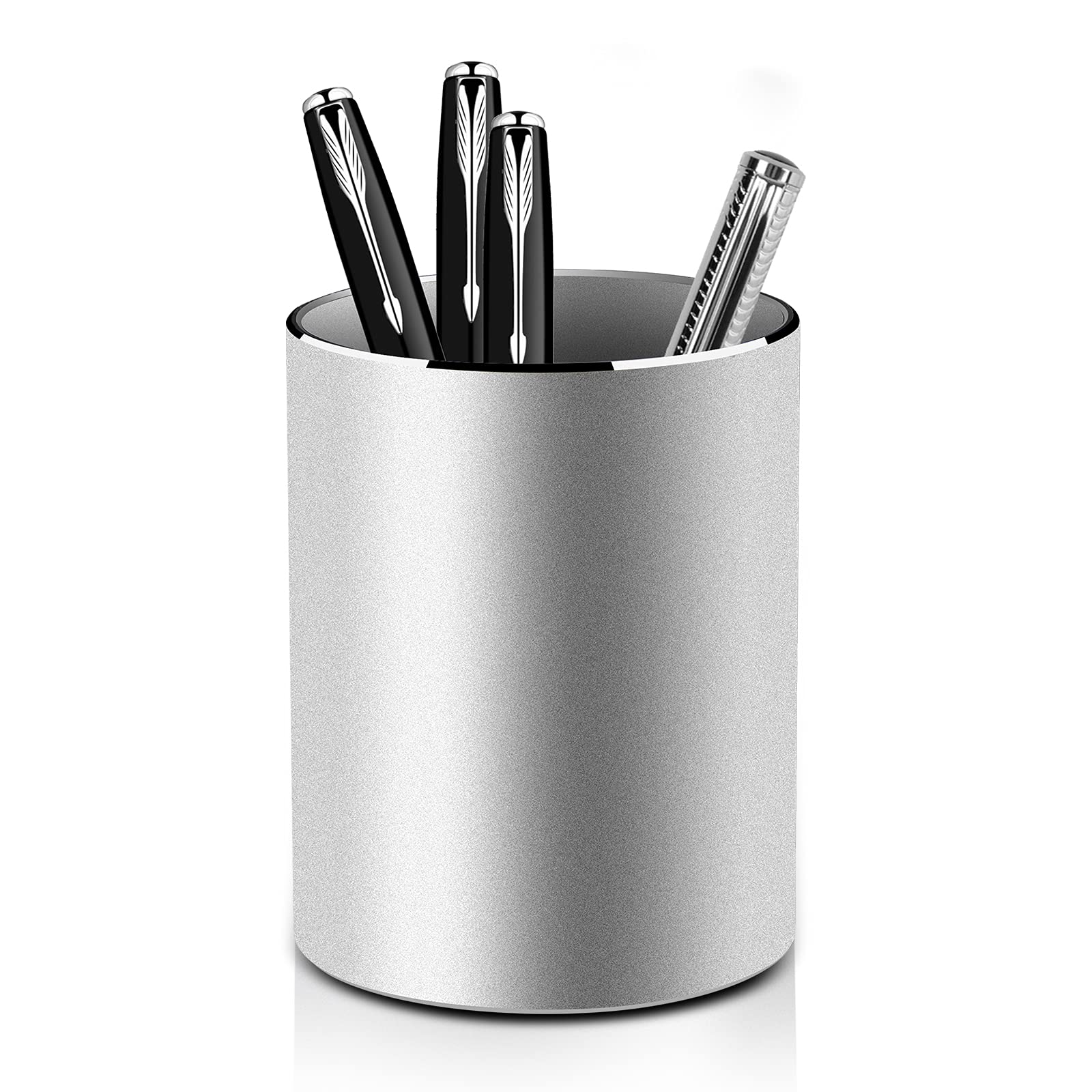 

Vaydeer Stylish Metal Pen Holder, Large Capacity Pen Holder for Desktop Stationery Storage, Pencil Holder (Silver)