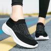 Женские сетчатые кроссовки для ходьбы 3 см летние лоферы уличные легкие балетки черные дышащие фитнес спортивные кроссовки удобные размер 35-41