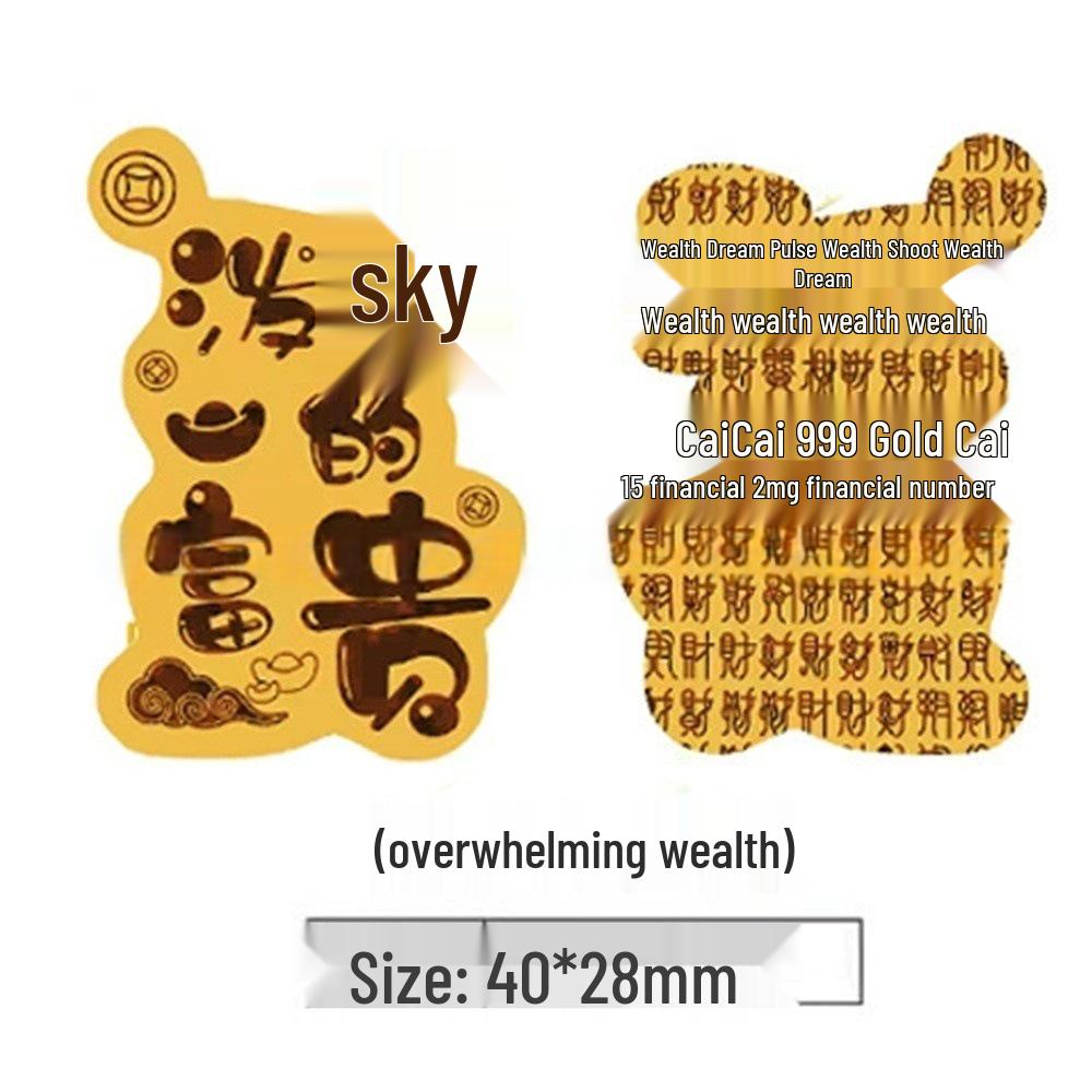 Lucky Cat Gold 999 Phone Sticker: Peace & Happiness - 2mg Fine Gold, Trending Gift for Livestreams.