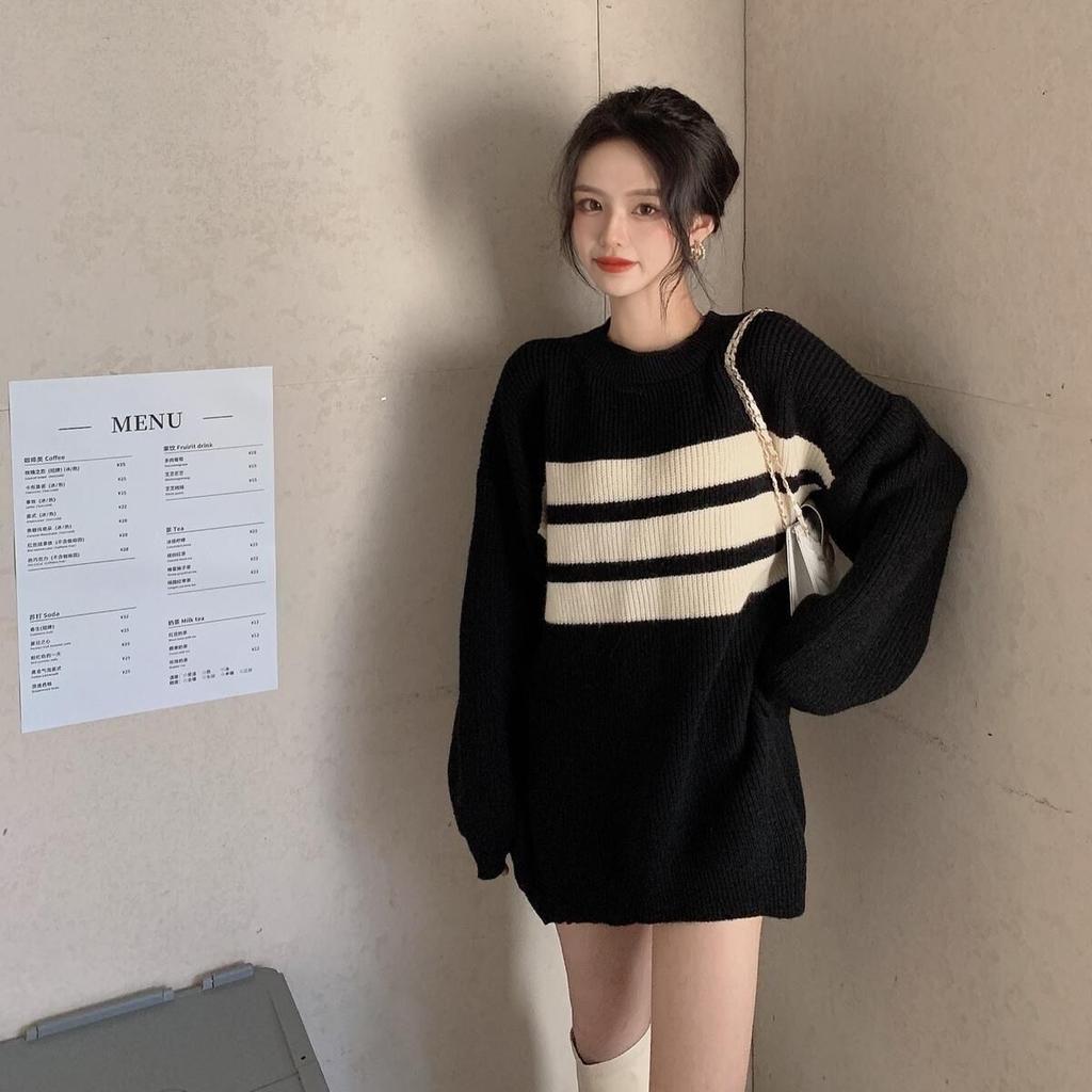 Medium and Long Sweater Loose Women Lazy Style New Spring and Autumn Wear Sweater Pullover Long Sleeve Top