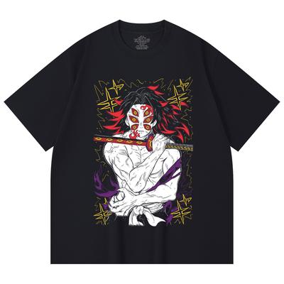 230 Gsm 100% Cotton Demon Slayer V36 Kokushibo Print Unisex Heavy Cotton T Shirt