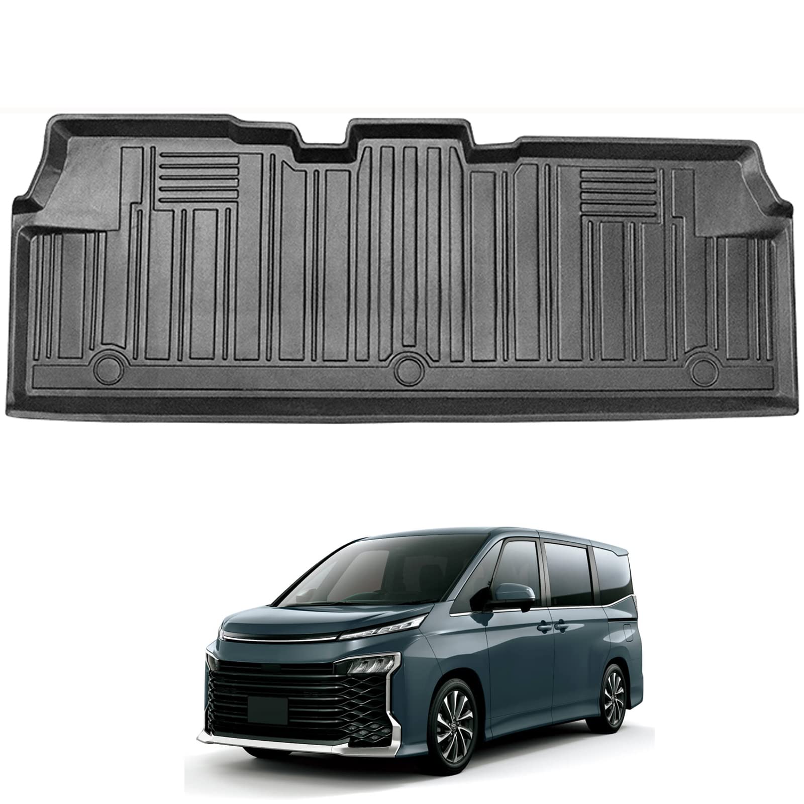 

3D коврики для пола для Toyota Voxy и Noah 80 серии и поздних годов выпуска из TPE и со специальным дизайном для вашего удобства 1 шт. 2014 (Ранние модели) - Второй ряд чёрный