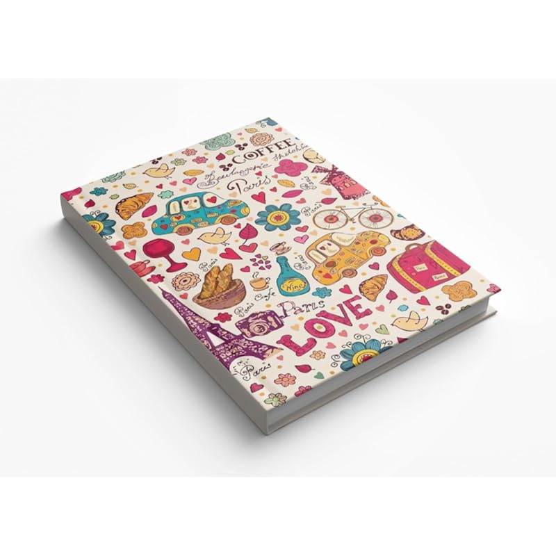 AccuPrints 2024 Hard Bound Paper Notebook|Compact Size A5 (8.25 x 5.7)|200 Pages, 80 gsm|Flat Opening Hardbound Coffee d