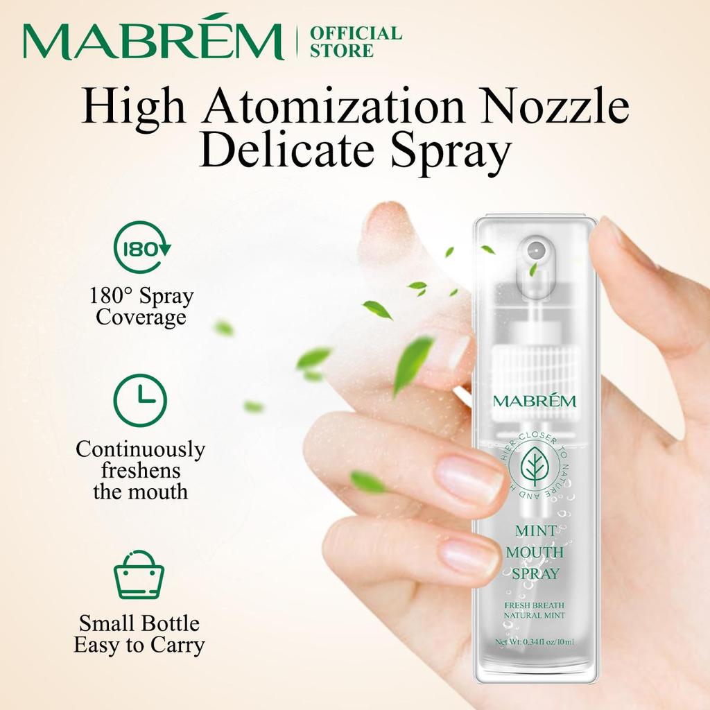 MABREM MINT MOUTH SPRAY Bacteriostatic Oral Care Spray Stop Bad Breath Stench Clean Mouth Freshener