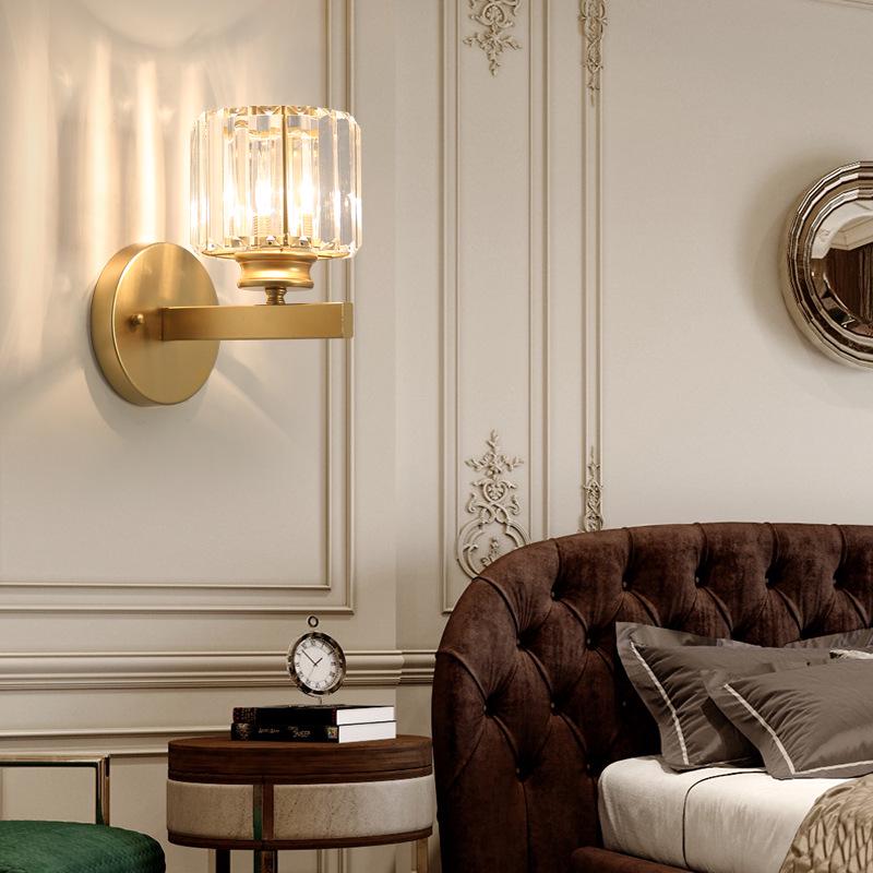 Modern American Crystal Wall Lamp - Bedside, Living Room, Hallway Decorative Light Fixture
