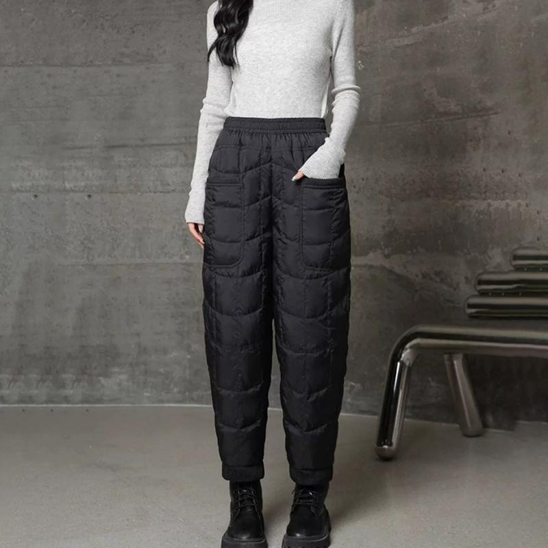 Women Warm Pants Lightweight Down Cotton Loose Large Size Casual Warm Harem Pants Warm Women's Pants