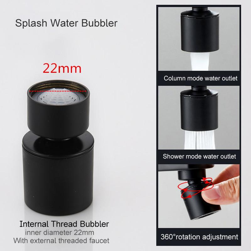 Neue 2-Modus-Waschbecken-Wasserhahndüse aus Messing, 360 ° drehbar, Spritzschutz-Wasserhahnbelüfter, Küchenspüle, Druckwasserhahnbelüfter, Bubbler